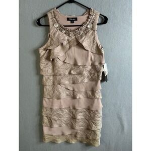 SL Fashions Dress Women's 8 Cocktail‎ Dress Ruffled Tiered Sleeveless Dress NWT